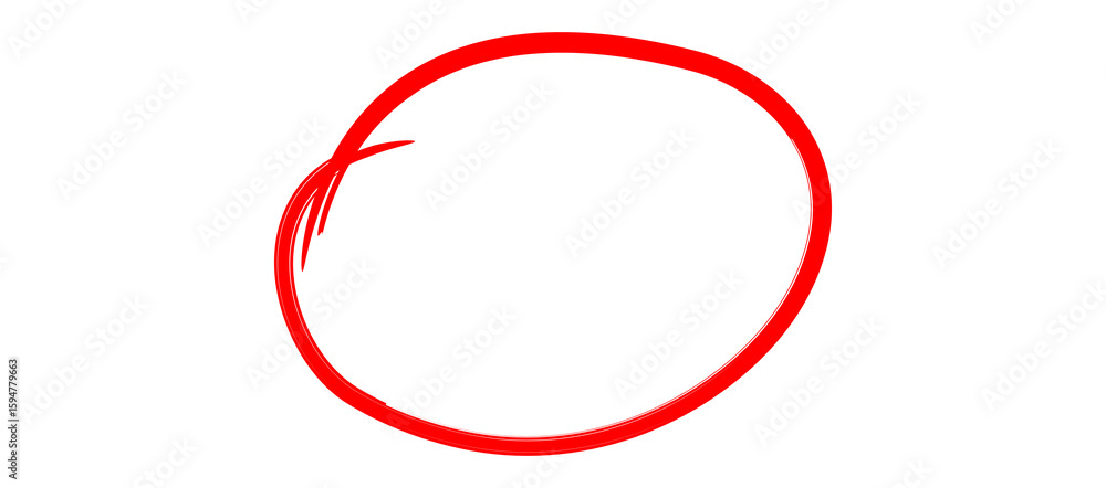 Aufkleber red scribbled circle isolated on transparent background