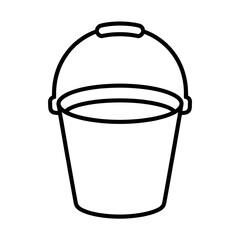 A black and white bucket illustration vector style coloring page