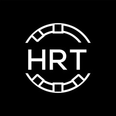 HRT Minimalist HRT  Logo Design on Black Background – HRT Later Logo, Modern Circular Branding Concept
