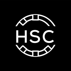 HSC Minimalist HSC  Logo Design on Black Background – HSC Later Logo, Modern Circular Branding Concept
