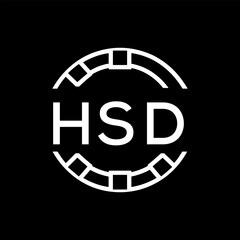HSD Minimalist HSD  Logo Design on Black Background – HSD Later Logo, Modern Circular Branding Concept
