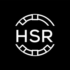 Fototapeta premium HSR Minimalist HSR Logo Design on Black Background – HSR Later Logo, Modern Circular Branding Concept 