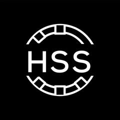 Obraz premium HSS Minimalist HSS Logo Design on Black Background – HSS Later Logo, Modern Circular Branding Concept 