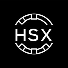 HSX Minimalist HSX  Logo Design on Black Background – HSX Later Logo, Modern Circular Branding Concept
