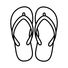A black and white flip flop illustration vector style coloring page 