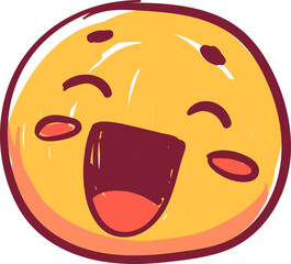 Hand drawn doodle emoji face. Chalk scribbles with emoticon. Fun kid style charcoal marker texture. Vector illustration