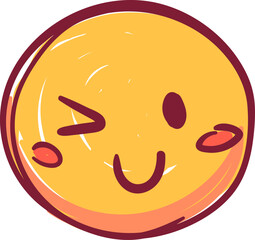 Hand drawn doodle emoji face. Chalk scribbles with emoticon. Fun kid style charcoal marker texture. Vector illustration