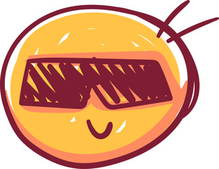 Hand drawn doodle emoji face. Chalk scribbles with emoticon. Fun kid style charcoal marker texture. Vector illustration