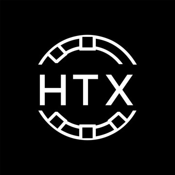 HTX Minimalist HTX  Logo Design on Black Background &ndash; HTX Later Logo, Modern Circular Branding Concept
