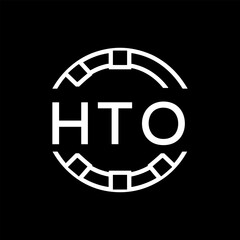 HTO Minimalist HTO  Logo Design on Black Background – HTO Later Logo, Modern Circular Branding Concept
