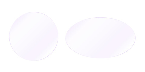 Clear Acrylic Window or Plate PNG on White Background with Gloss, Shadow, and Light Transparency Effect for Design Use