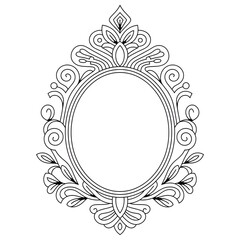 A black and white mirror illustration vector style coloring page 
