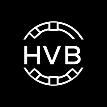 HVB Minimalist HVB  Logo Design on Black Background &ndash; HVB Later Logo, Modern Circular Branding Concept
