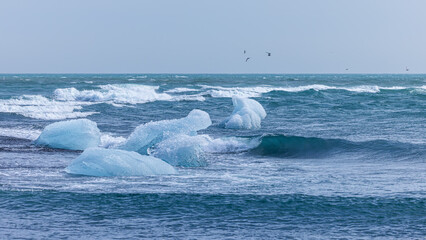 Gletscherlagune in Island / Wunderbar Blauen Eisbergen in Island