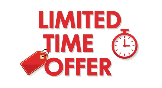 Limited Time Offer Marketing Banner with Price Tag and Stopwatch Icon