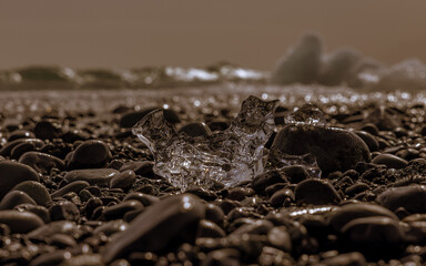 Diamond Beach in Island / Schwarzen Strand der Gletscherlagune 