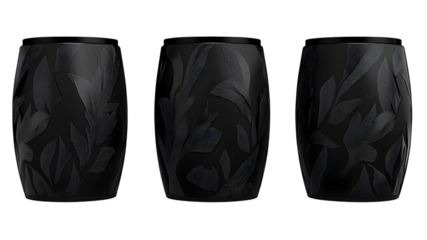 Elegant black decorative vases home decor product photography modern setting close-up view