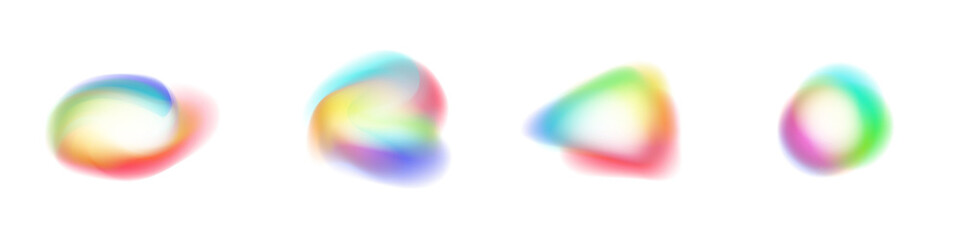 Three-Dimensional Soft Gradient PNG with Geometric Shapes, Fluid Blobs, and Aurora Light Pattern