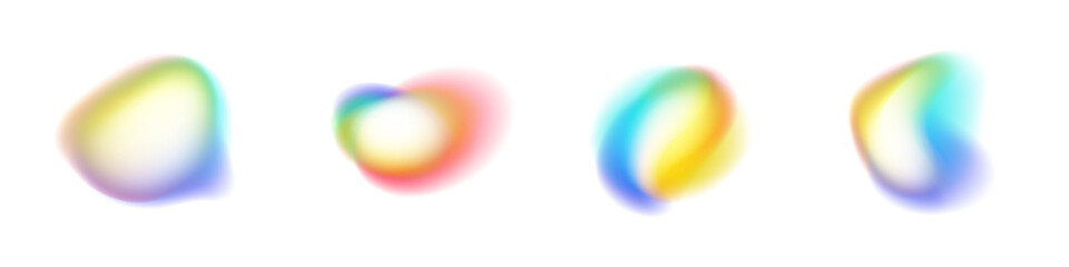 Three-Dimensional Soft Gradient PNG with Geometric Shapes, Fluid Blobs, and Aurora Light Pattern