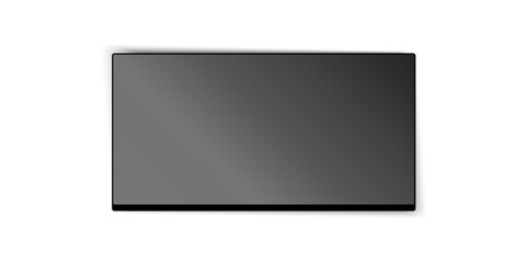 Flat Monitor and Tablet PNG Display Template with Black Frame and Empty Screen for Modern Digital Devices