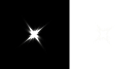 Gold Star Sparkle with White Glow Light Flare and Shining Starlight Effect, Glowing Light PNG Design Elements for Bright Decoration and Celebration