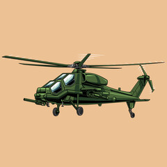 illustration of a combat helicopter
