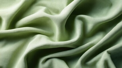 Fototapeta premium Elegant Green Fabric with Soft Texture and Gentle Drapery for Textiles and Fashion Design Projects