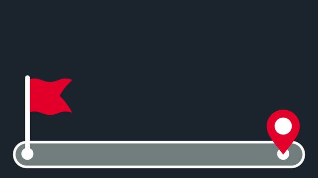A navigation path ending in a red flag symbol, representing a final destination point, goal completion, or end-of-route indication on a journey map