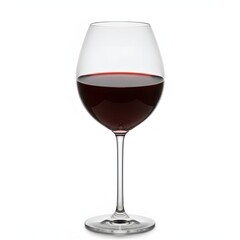 Elegant glass of red wine on a white background
