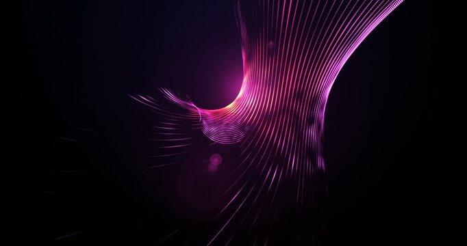 Fractal lines shining in a space. Loop