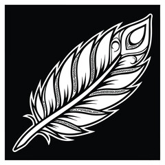 Obraz premium Thanksgiving feather silhouette vector art