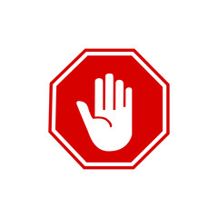 Stop hand symbol Vecto icon.