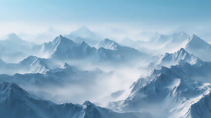 Fototapeta premium Majestic Snow-Capped Mountains Under Clear Sky Generative AI