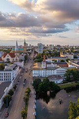 Obraz premium Miasto Łódź, Polska- widok na ulicę Piotrkowską