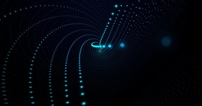 Fractal points gyrating in a space. Loop