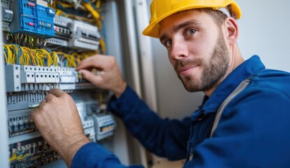 Electrician working on electrical panel (1)