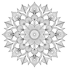 abstract flower background coloring page 