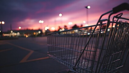 Empty shopping cart at dusk (1)