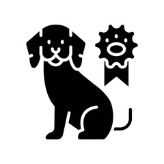 behavioral animal therapy black flat icon for digital and print projects.