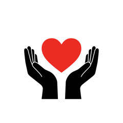 Fototapeta premium Hands holding heart icon on transparent background