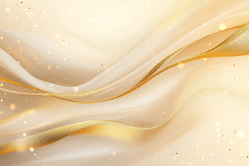Elegant gold shimmer waves on soft beige background for phone display