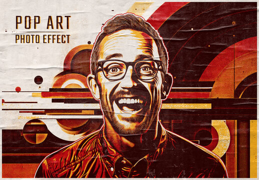 Retro Futuristic Style Photo Effect Mockup