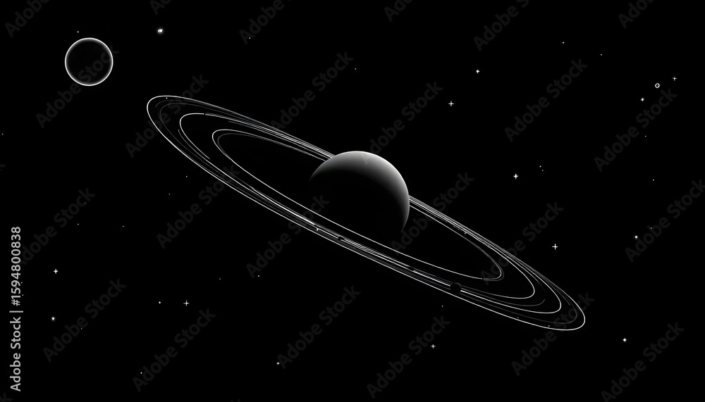 Poster stunning planetary ring system outer space astronomy image cosmic environment celestial view
