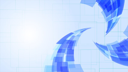 青を基調とした近未来的なデジタル背景素材
