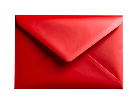 Glossy red envelope for communication and invitations  )