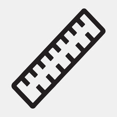 Fototapeta premium Simple Black Ruler Icon set 