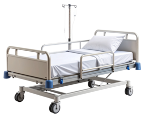  Hospital Bed with Wheels and IV Stand