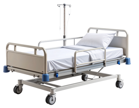  Hospital Bed with Wheels and IV Stand