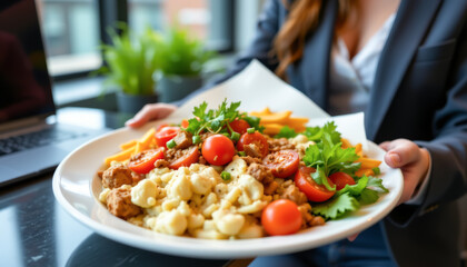 A vibrant, healthy meal showcasing fresh ingredients, perfect for a nourishing lunch or dinner experience.