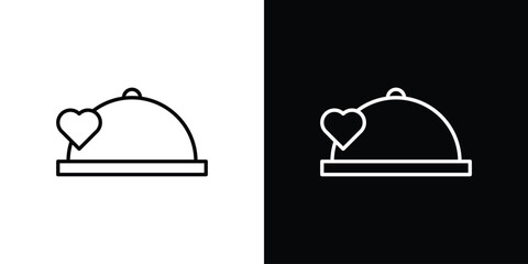 Obraz premium Wedding dinner icon linear icon. Line with editable stroke